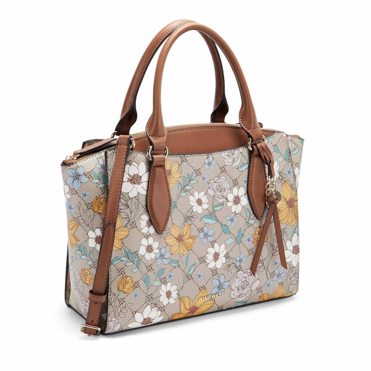 Women's Nine West Paisley Jet Set Satchel Bags Flower | FACY83790