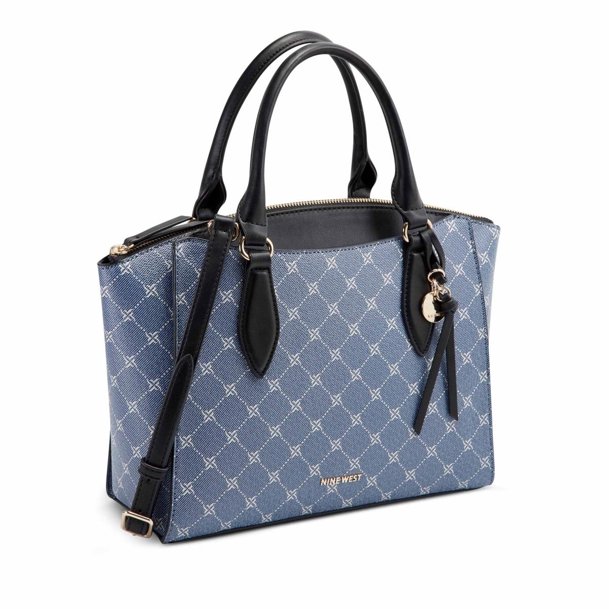 Women's Nine West Paisley Jet Set Satchel Bags Blue | GJUL59832