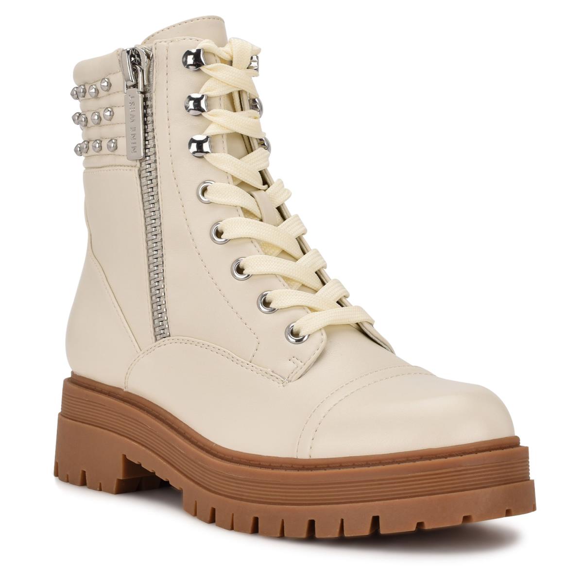 Women's Nine West Pimmz Lug Sole Boots Beige | ETSX08967