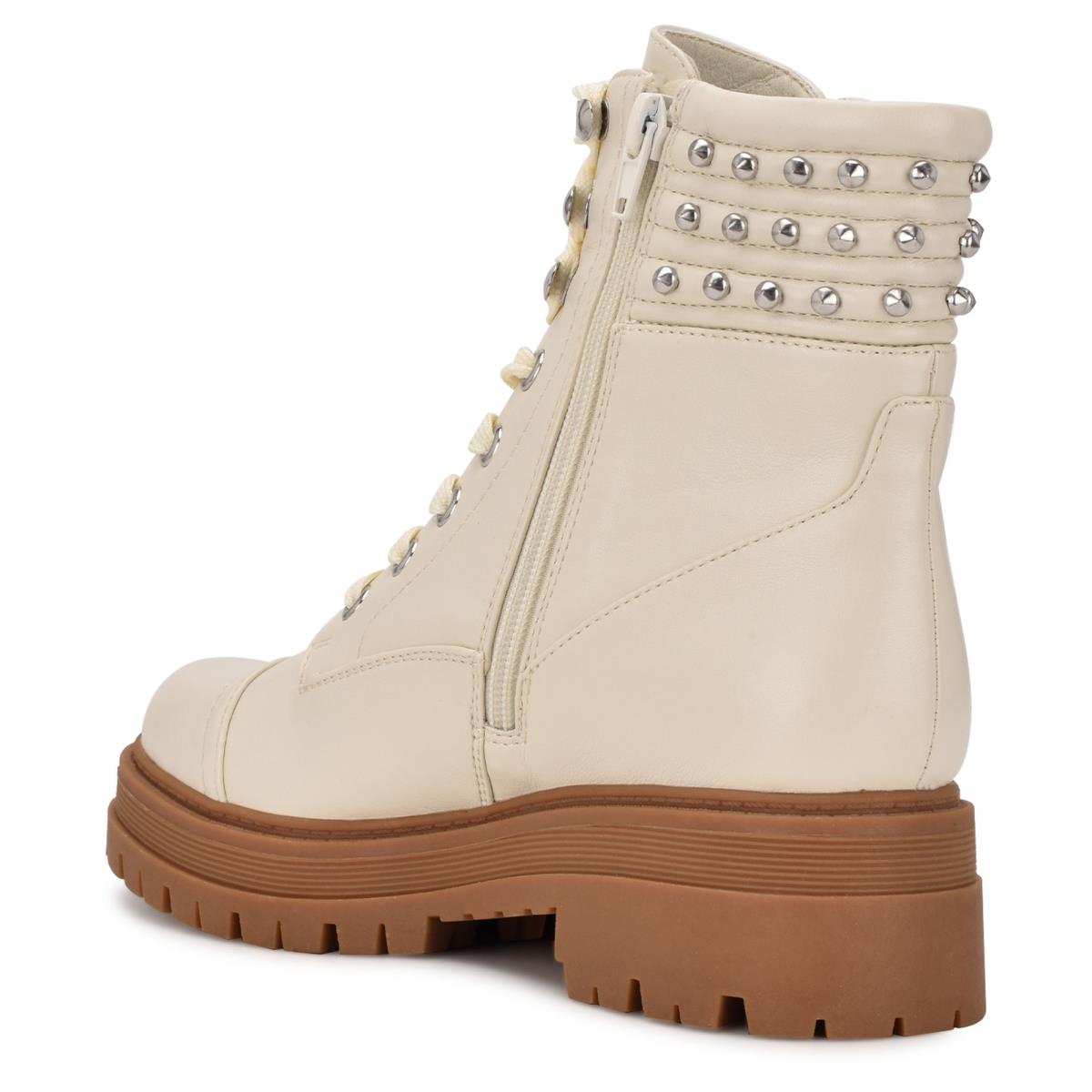 Women's Nine West Pimmz Lug Sole Boots Beige | ETSX08967