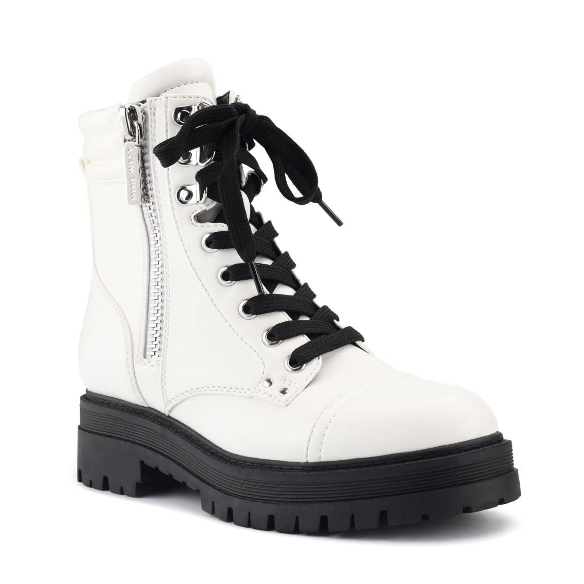 Women's Nine West Prinze Lug Sole Boots White | YZCJ37140