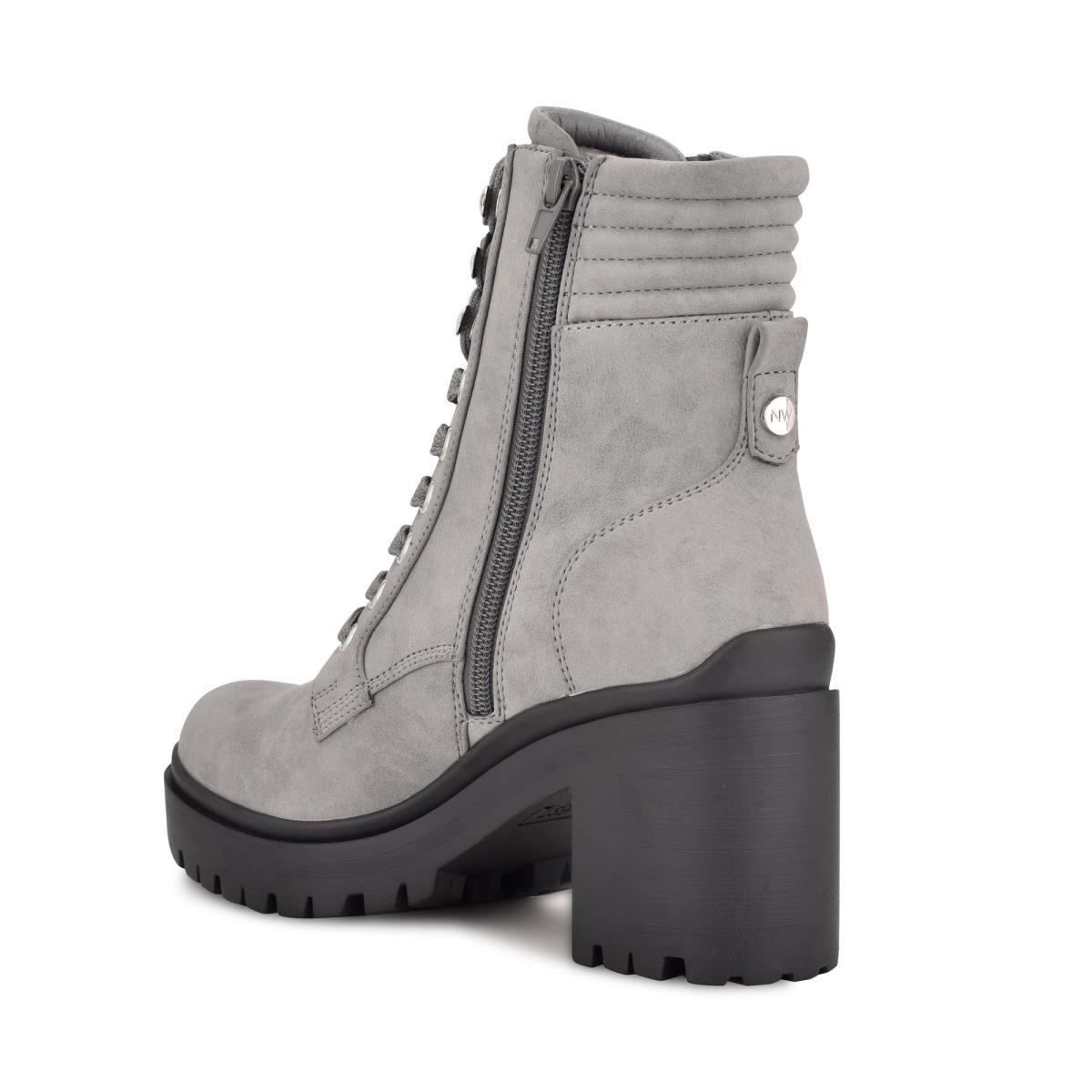 Women's Nine West Quiz Heeled Booties Grey | ROVI15036