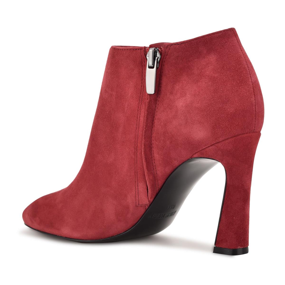 Women's Nine West Raze Dress Booties Burgundy | JWYU09372