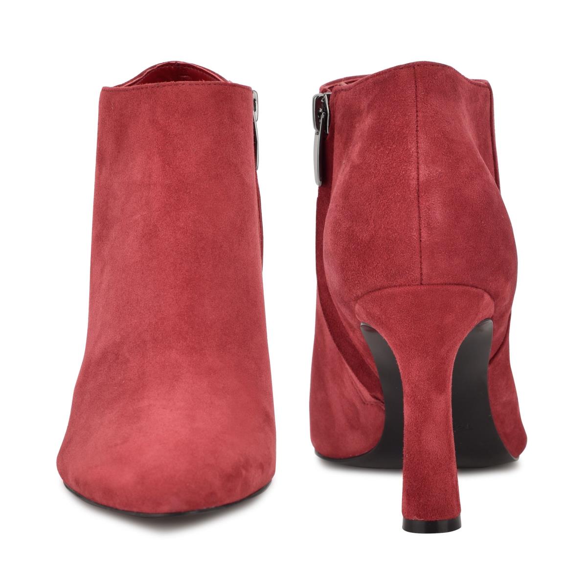 Women's Nine West Raze Dress Booties Burgundy | JWYU09372