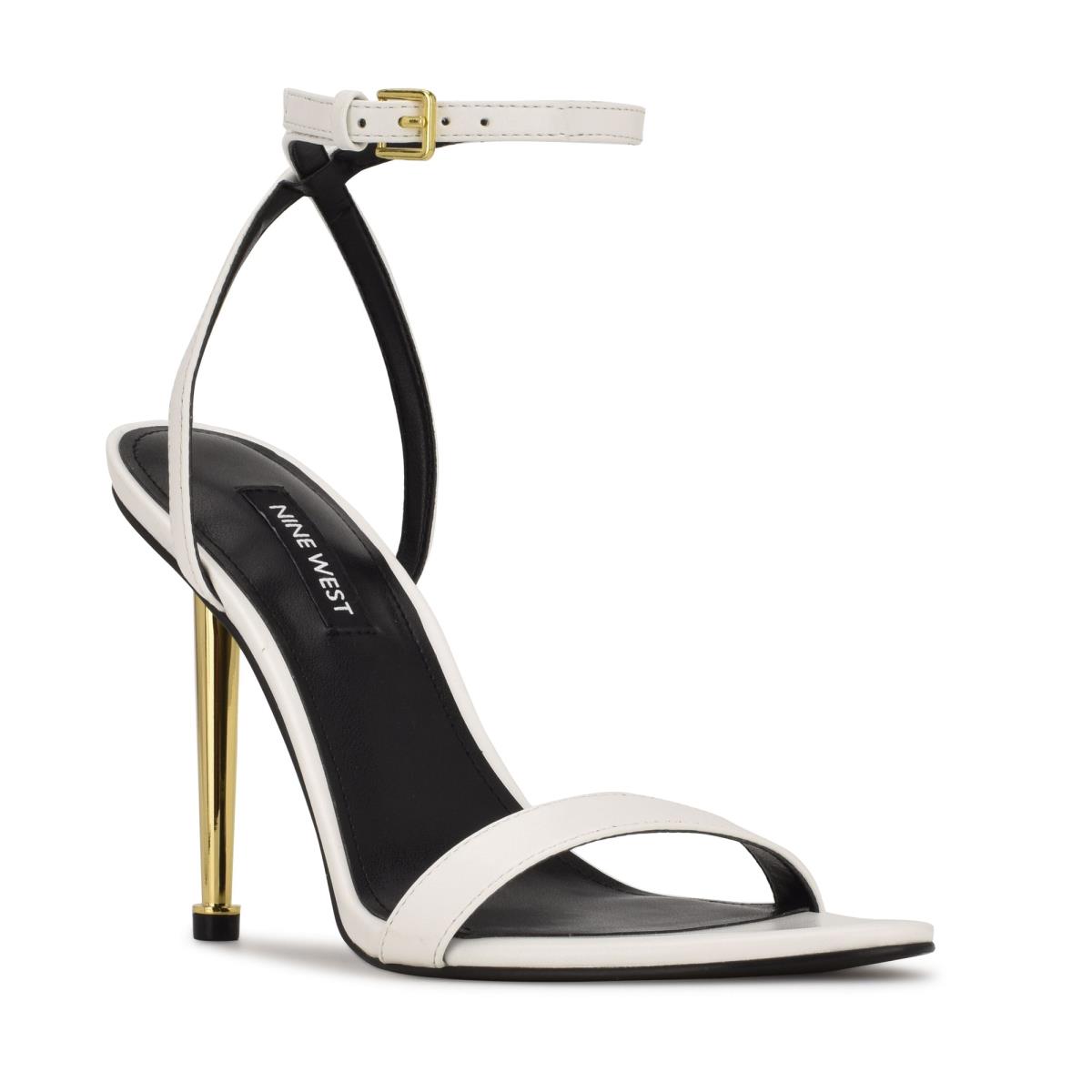 Women's Nine West Reina Ankle Strap Sandals White | OUKN27519