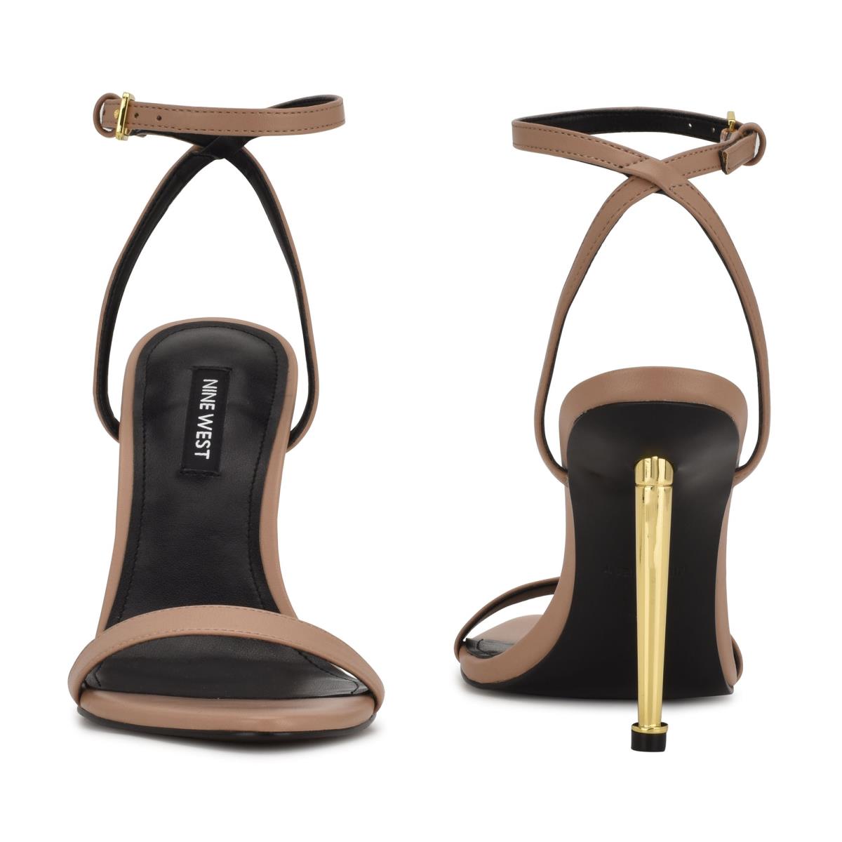 Women's Nine West Reina Ankle Strap Sandals Brown | WPHG49160