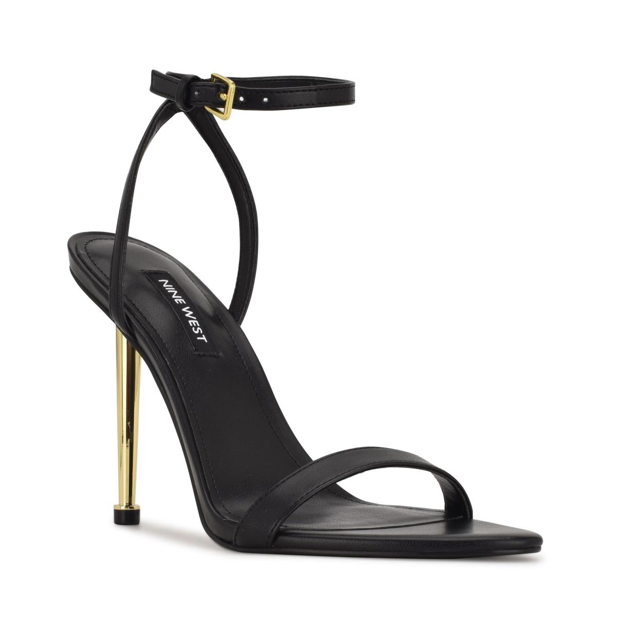 Women's Nine West Reina Ankle Strap Sandals Black | WVID41762