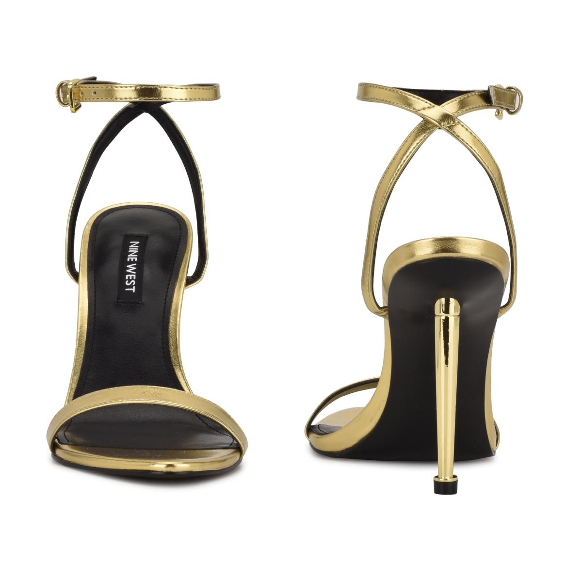 Women's Nine West Reina Ankle Strap Sandals Gold | YXNQ38951