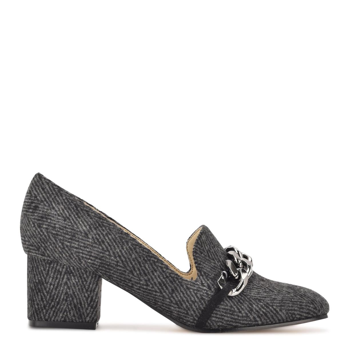 Women\'s Nine West Remal Heeled Loafers Grey | DLQX35896