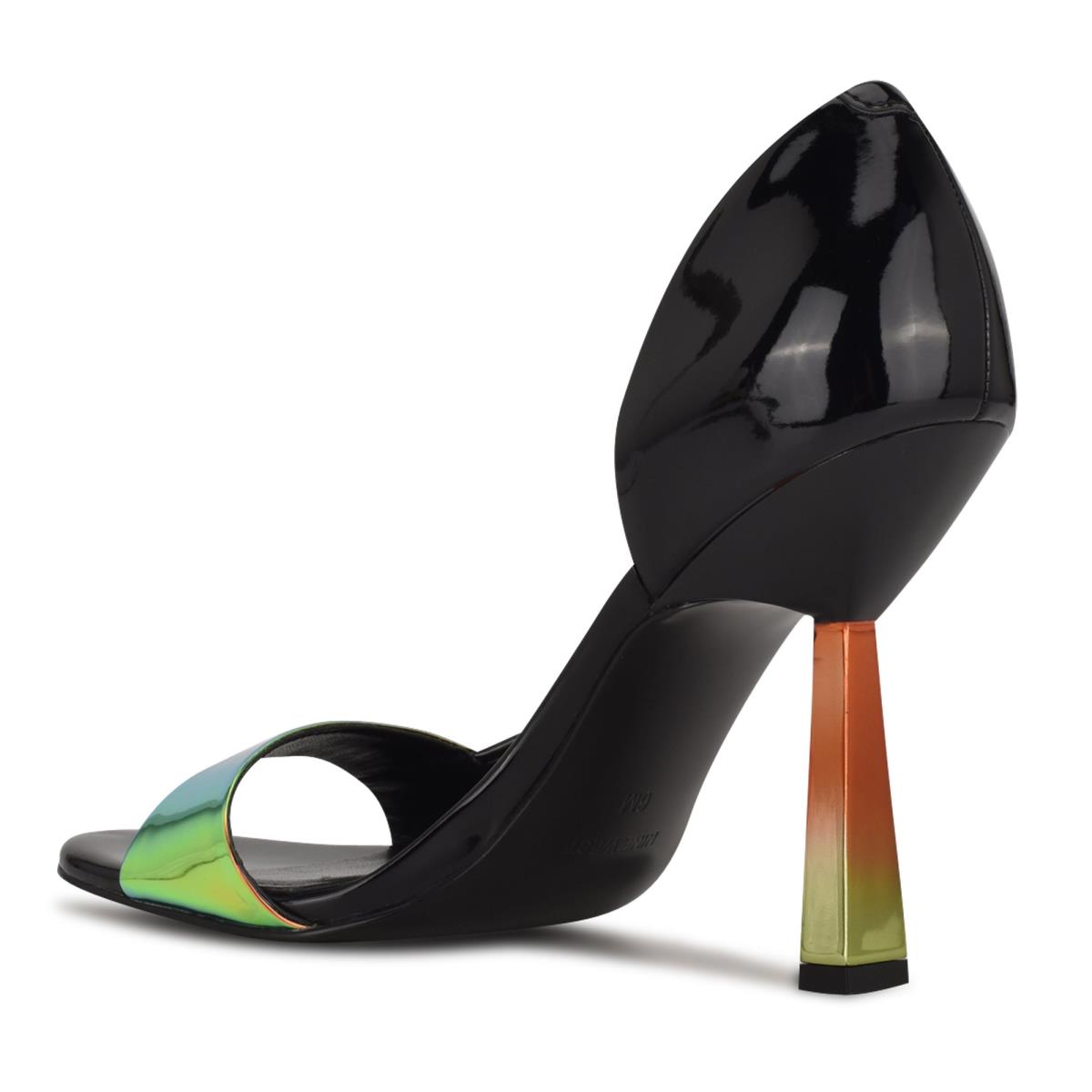 Women's Nine West Saidso Open Toe Pumps Black / Multicolor | UPDY28915