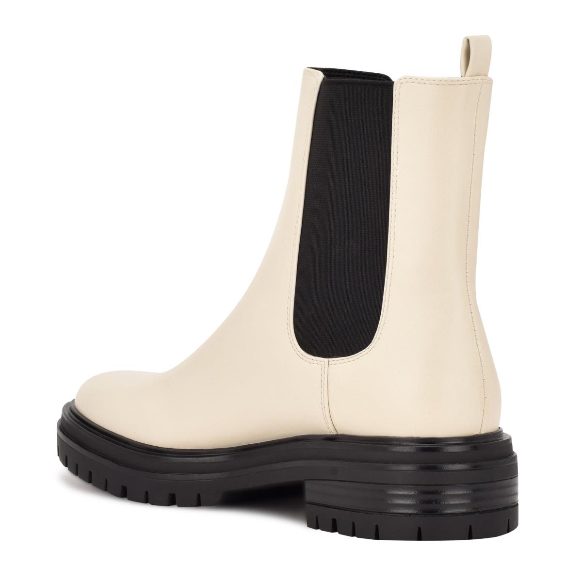 Women's Nine West Saleema Chelsea Lug Sole Boots White | ELVF94571