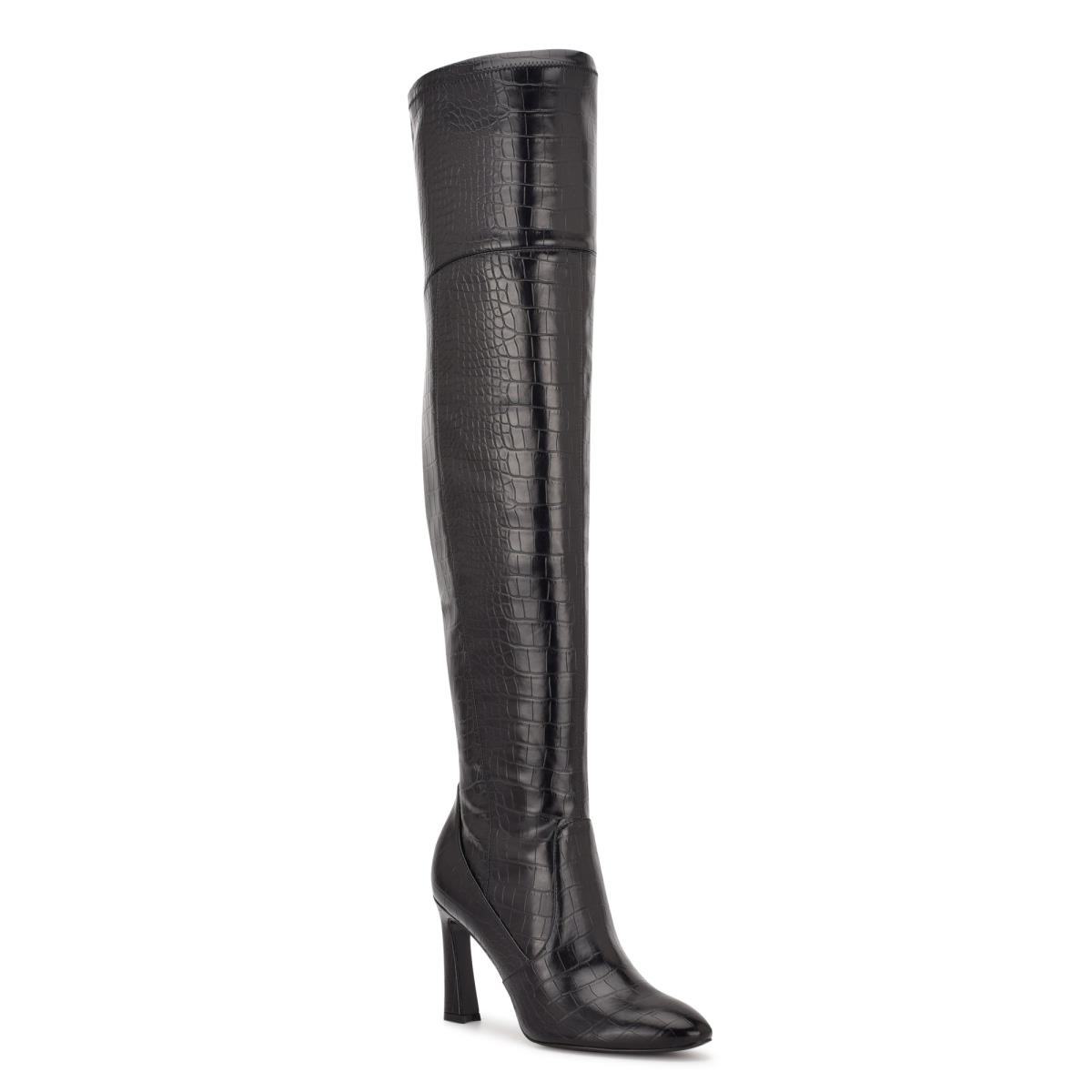 Women's Nine West Sizzle Over The Knee Heel Boots Black | ARTP78261