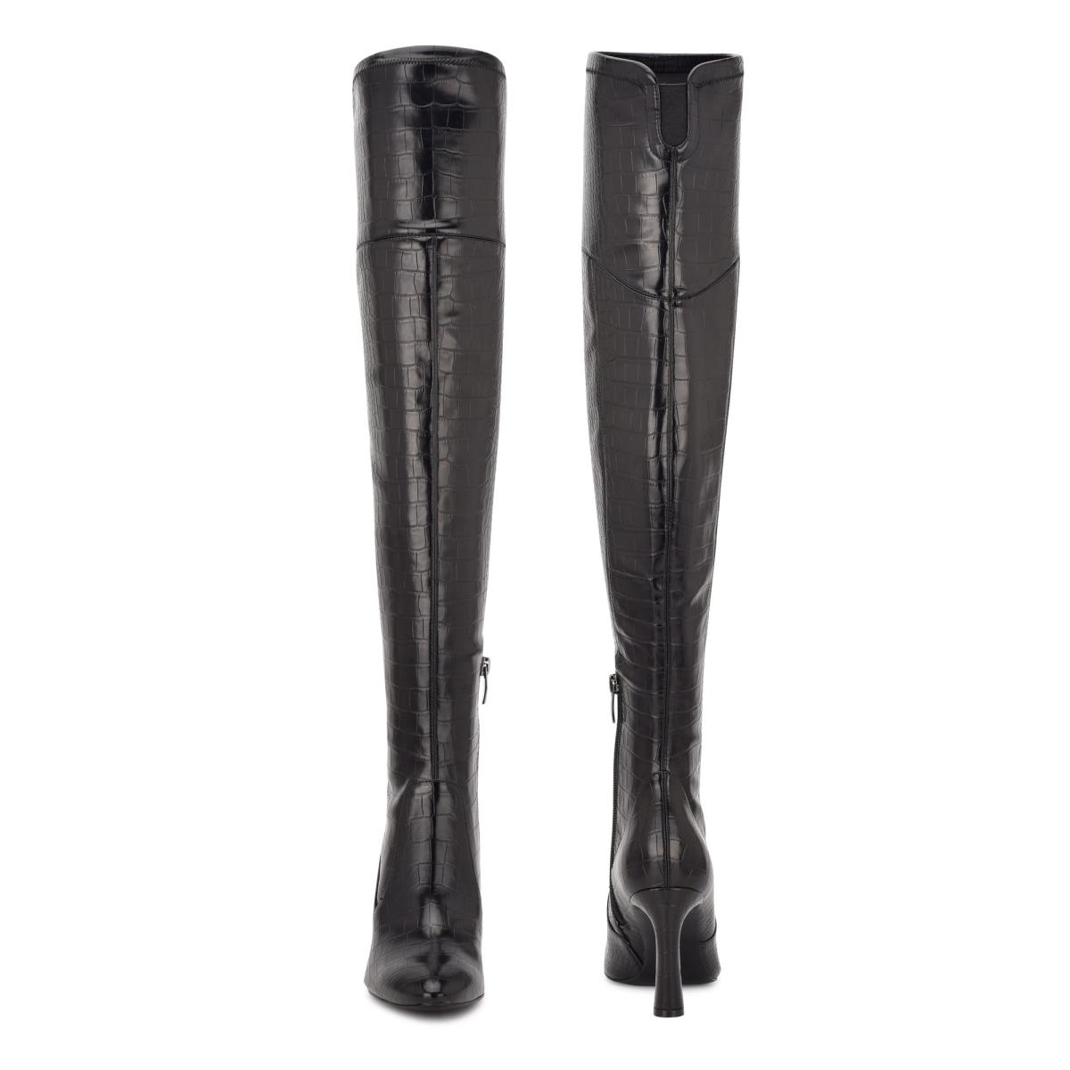 Women's Nine West Sizzle Over The Knee Heel Boots Black | ARTP78261