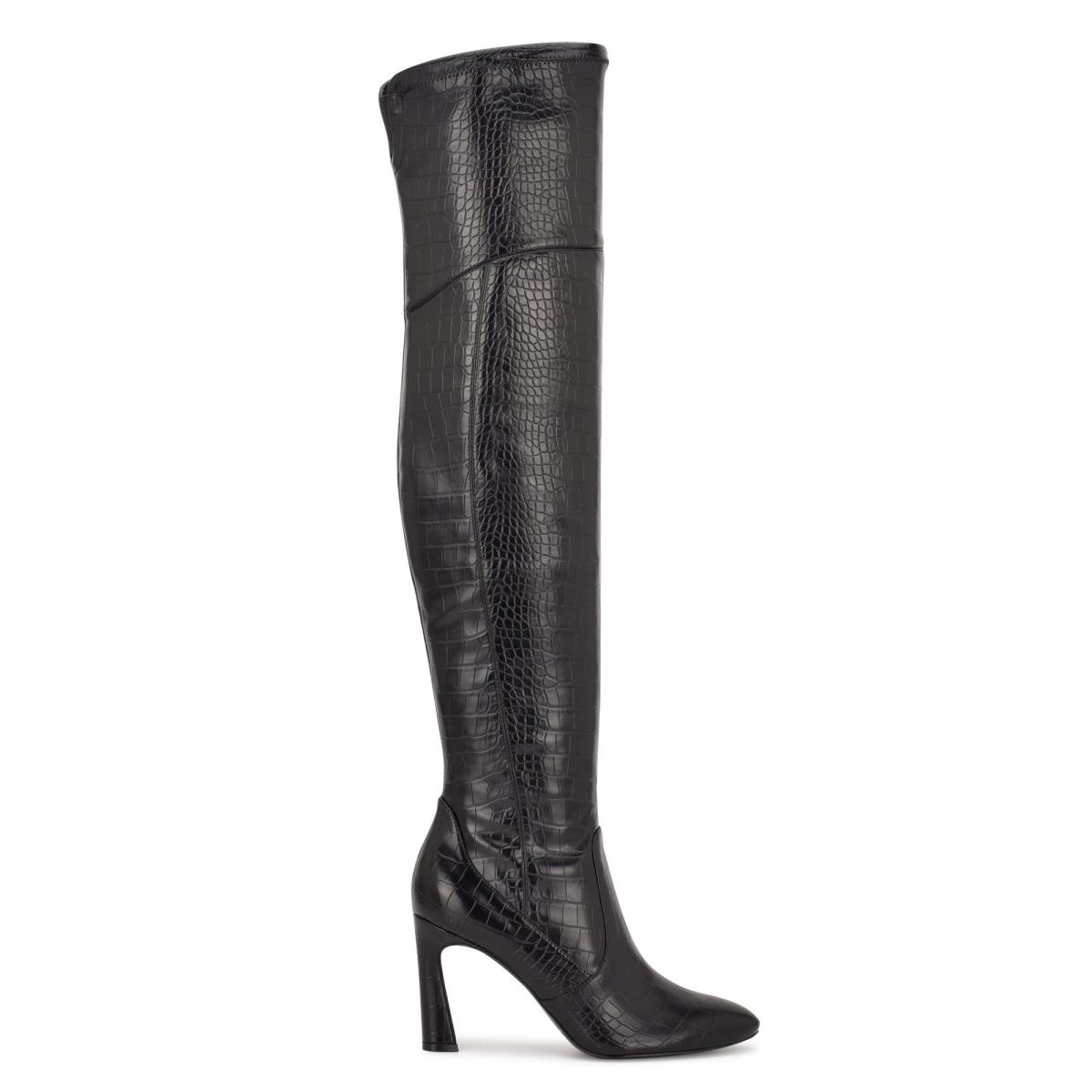 Women\'s Nine West Sizzle Over The Knee Heel Boots Black | ARTP78261