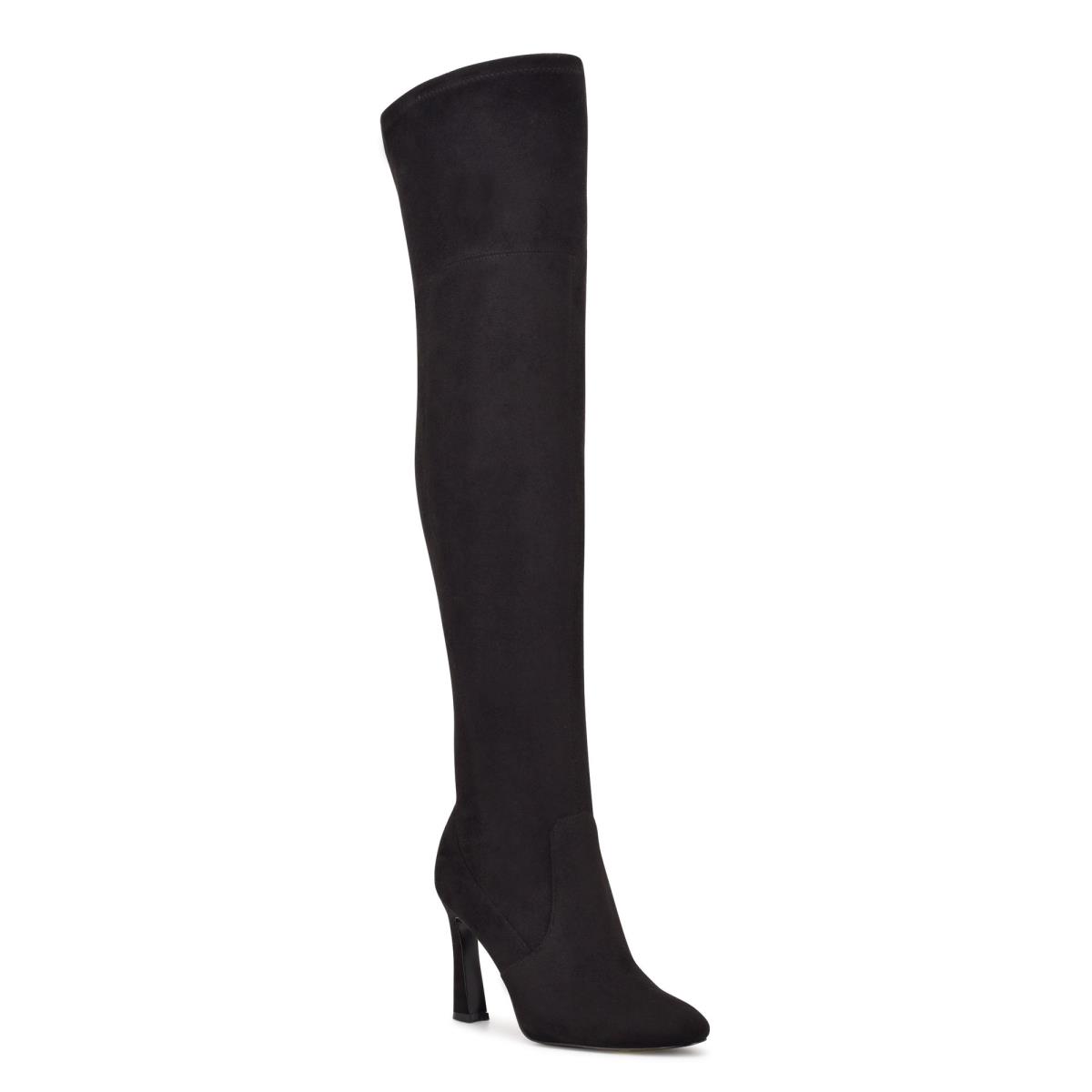 Women's Nine West Sizzle Over The Knee Heel Boots Black | XFOC74381