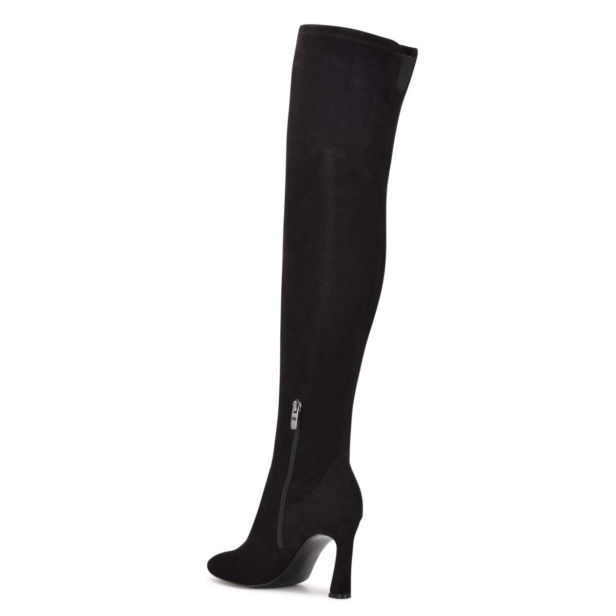 Women's Nine West Sizzle Over The Knee Heel Boots Black | XFOC74381