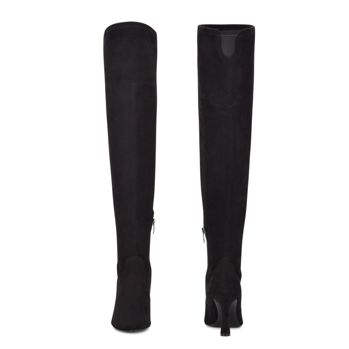 Women's Nine West Sizzle Over The Knee Heel Boots Black | XFOC74381