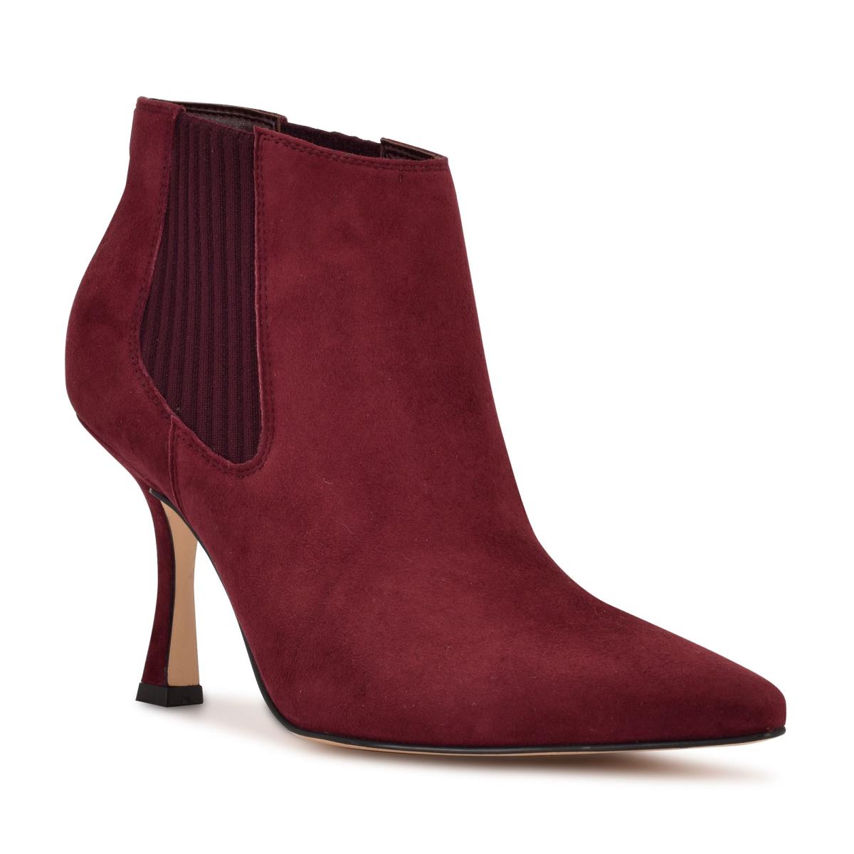 Women's Nine West Sofia Dress Booties Burgundy | LECS82534