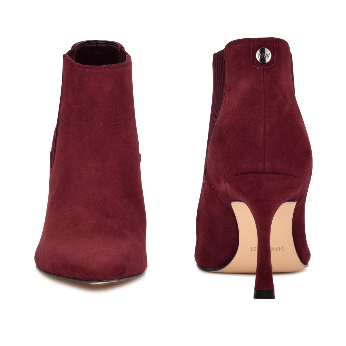 Women's Nine West Sofia Dress Booties Burgundy | LECS82534