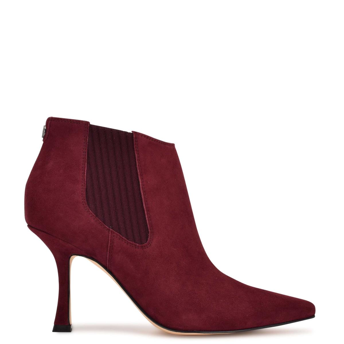 Women\'s Nine West Sofia Dress Booties Burgundy | LECS82534