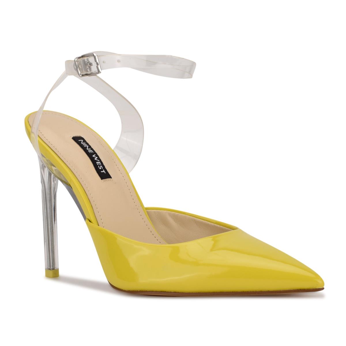 Women's Nine West Sparkea Ankle Strap Pumps Yellow | FJDM57491