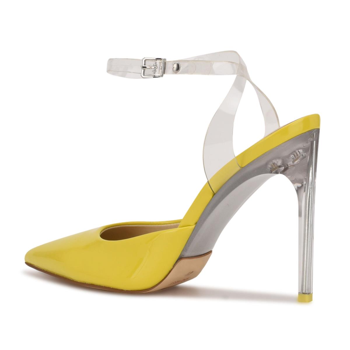 Women's Nine West Sparkea Ankle Strap Pumps Yellow | FJDM57491