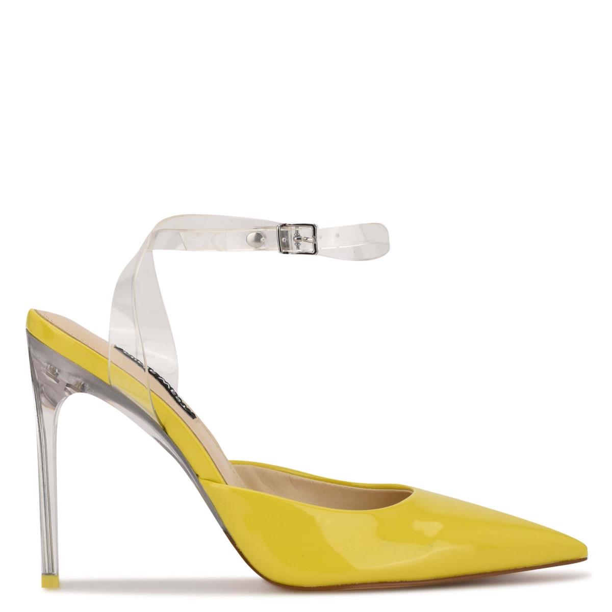 Women\'s Nine West Sparkea Ankle Strap Pumps Yellow | FJDM57491