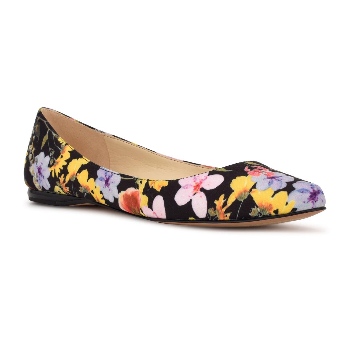 Women's Nine West Speakup Almond Toe Ballet Flats Black | DNGQ42039