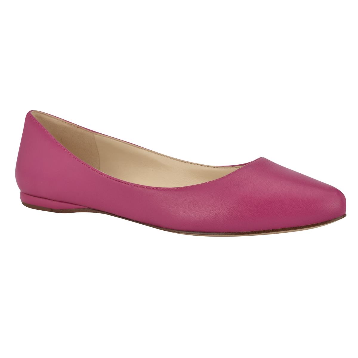 Women's Nine West Speakup Almond Toe Ballet Flats Pink | LSNO73960