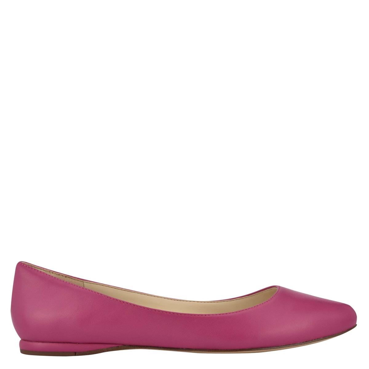 Women\'s Nine West Speakup Almond Toe Ballet Flats Pink | LSNO73960