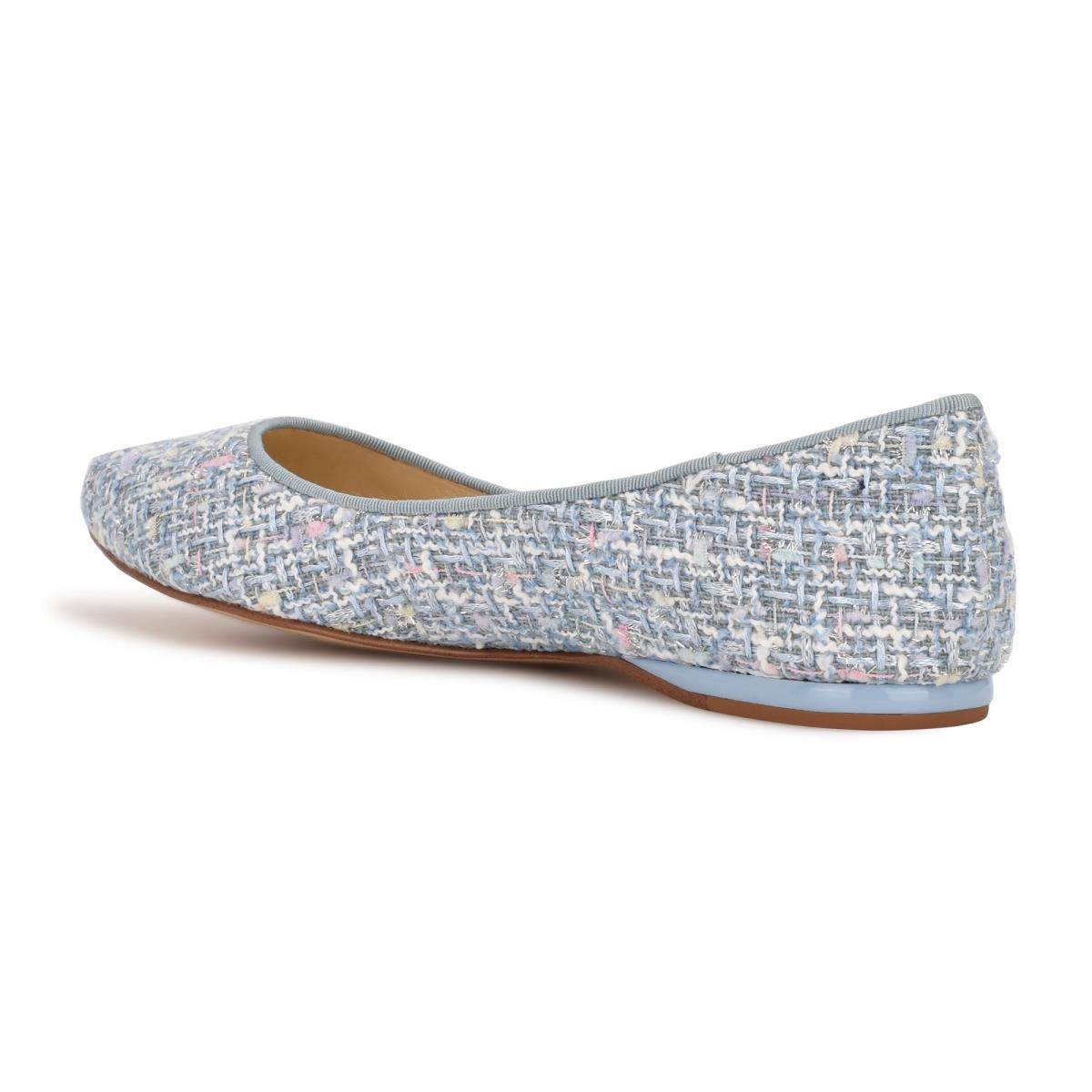 Women's Nine West Speakup Almond Toe Ballet Flats Light Blue | NCEF70538