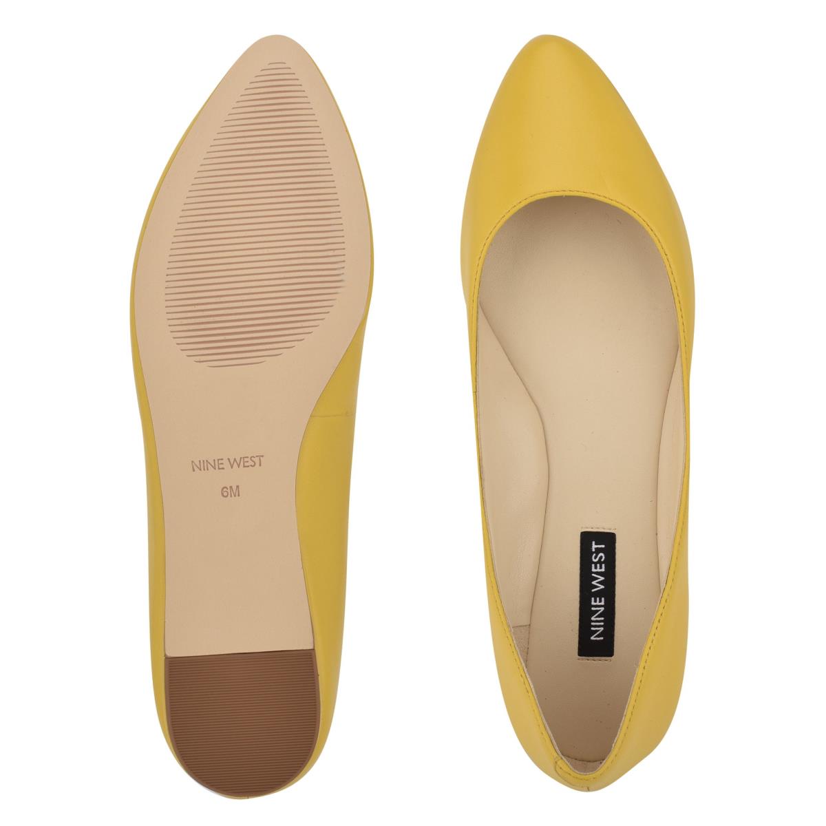 Women's Nine West Speakup Almond Toe Ballet Flats Yellow | RTVY64512