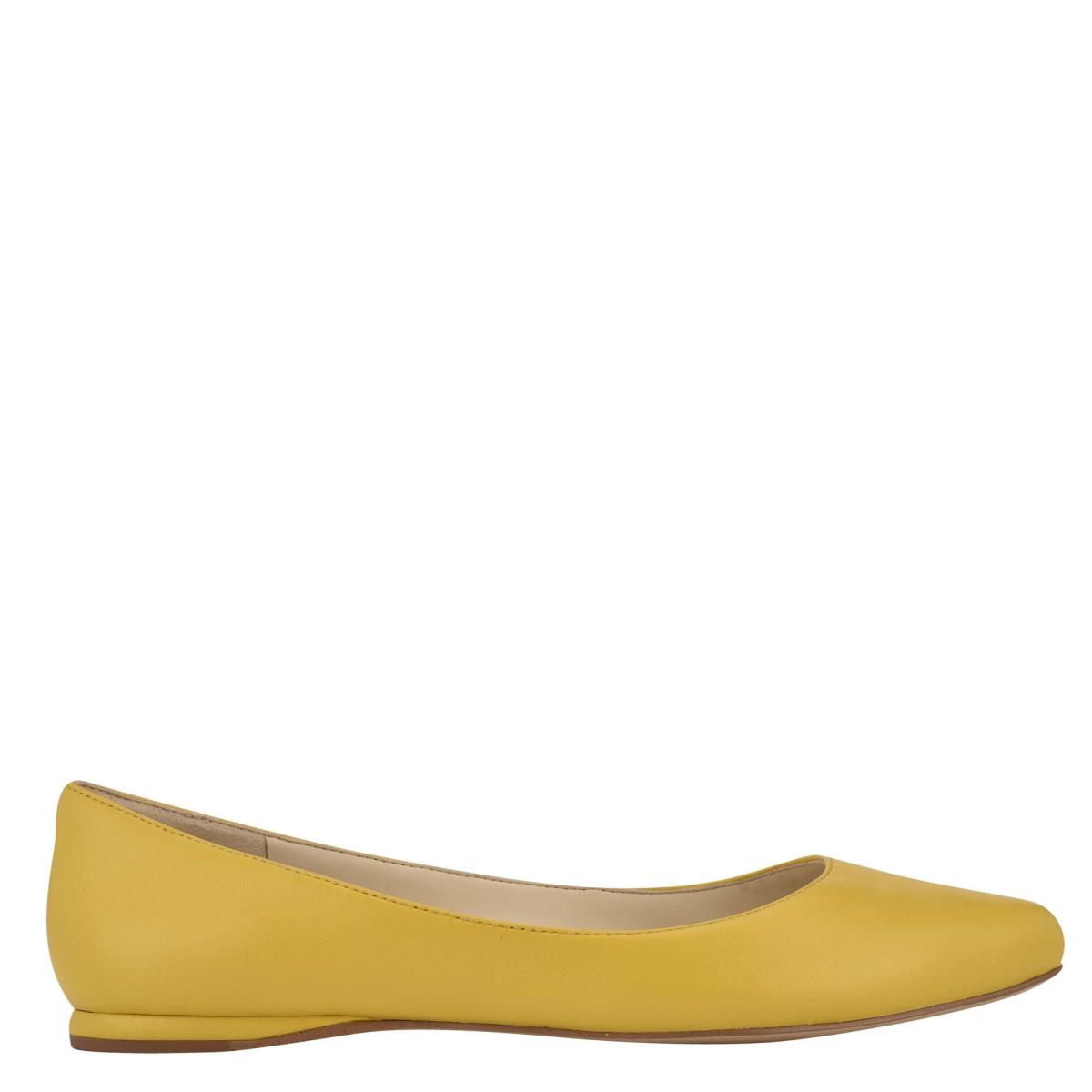 Women\'s Nine West Speakup Almond Toe Ballet Flats Yellow | RTVY64512