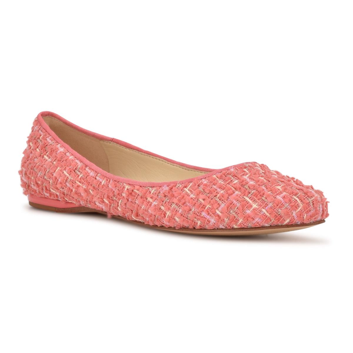 Women's Nine West Speakup Almond Toe Ballet Flats Coral | SCWE06945