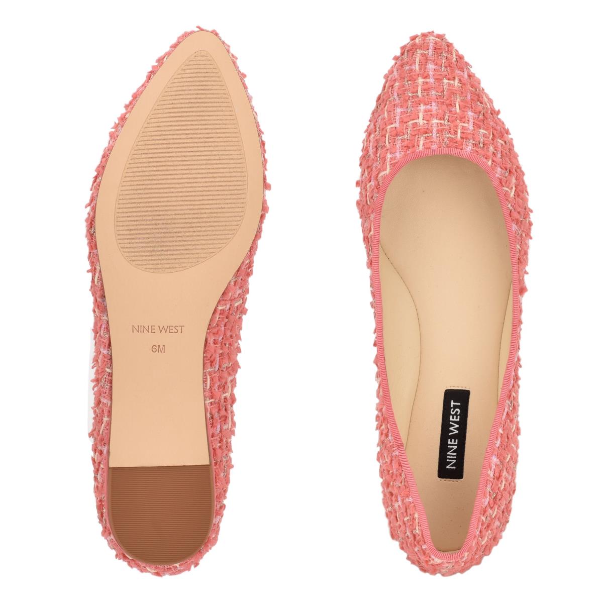 Women's Nine West Speakup Almond Toe Ballet Flats Coral | SCWE06945