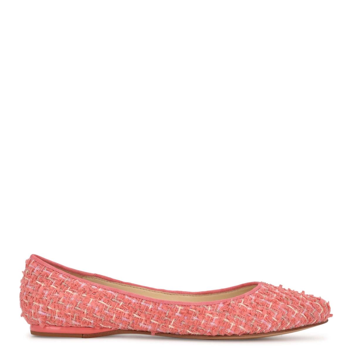 Women\'s Nine West Speakup Almond Toe Ballet Flats Coral | SCWE06945