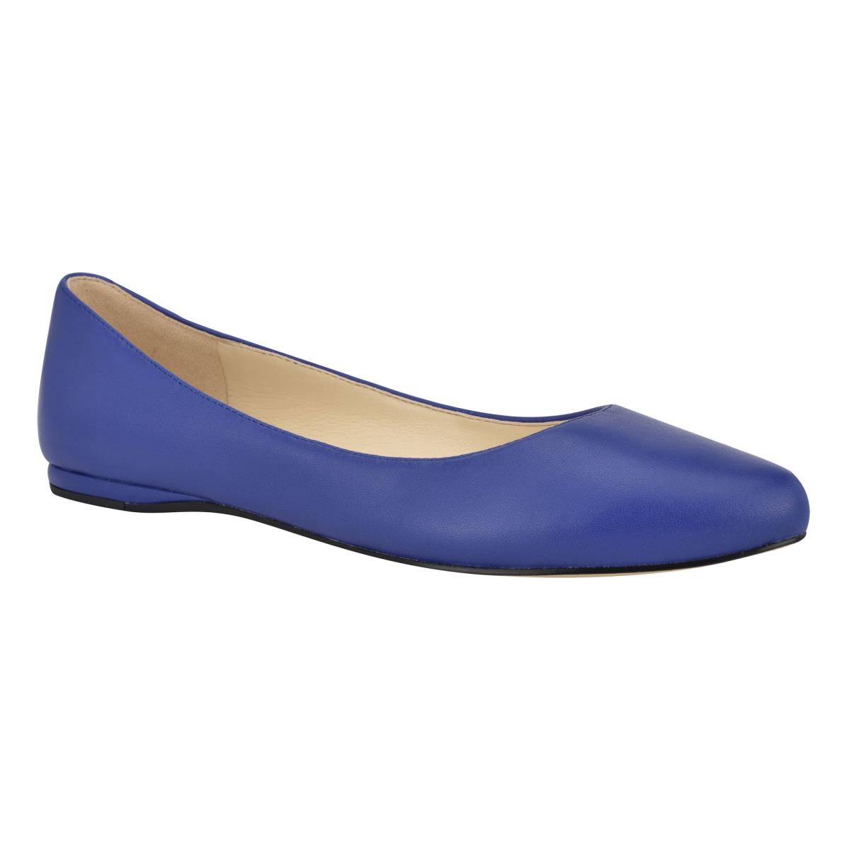 Women's Nine West Speakup Almond Toe Ballet Flats Navy | VBDO65217