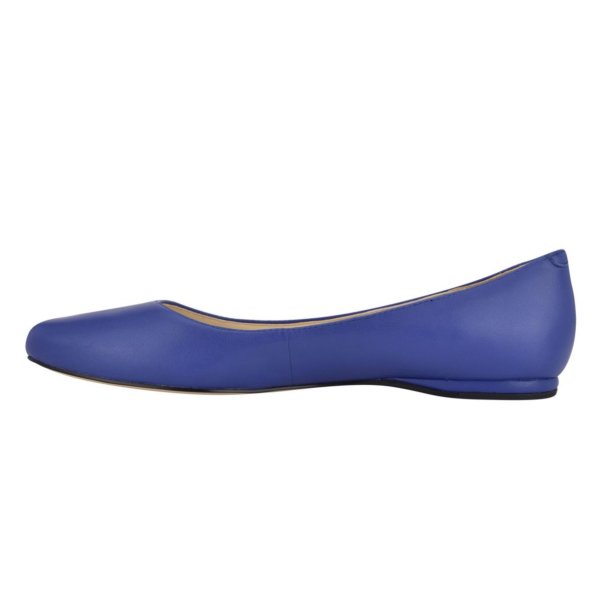 Women's Nine West Speakup Almond Toe Ballet Flats Navy | VBDO65217