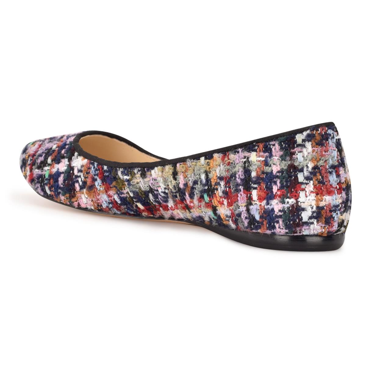 Women's Nine West Speakup Almond Toe Ballet Flats Blue / Multicolor | VUKH28567