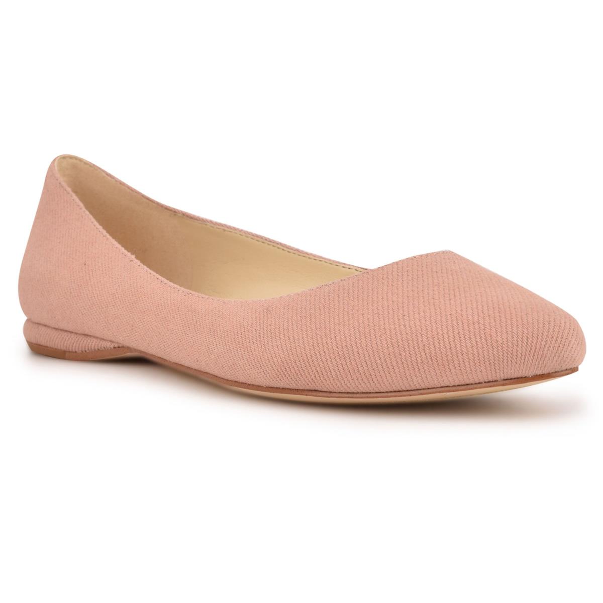 Women's Nine West Speakup Almond Toe Ballet Flats Pink | YDNB49328