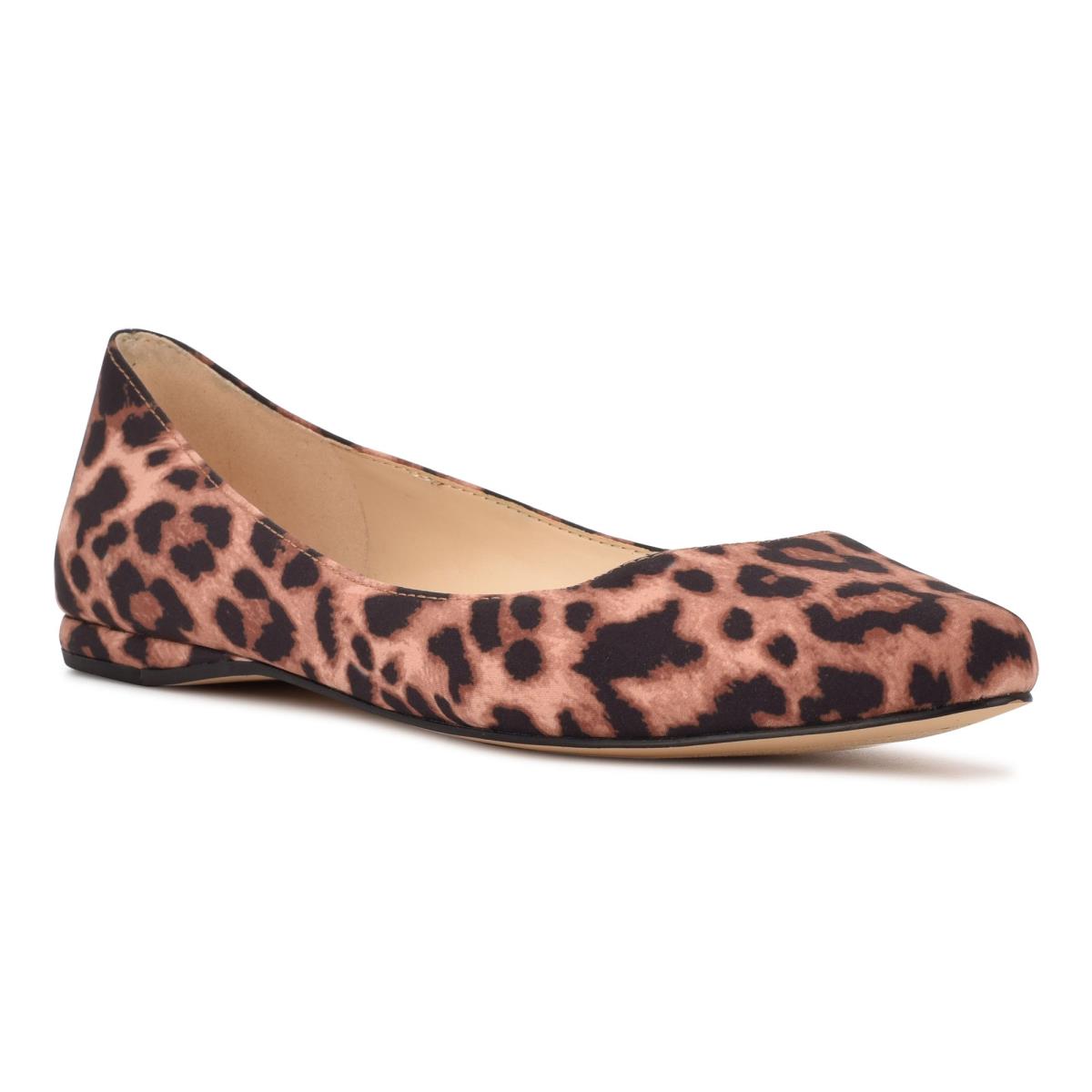 Women's Nine West Speakup Almond Toe Ballet Flats Leopard | YNJW91765