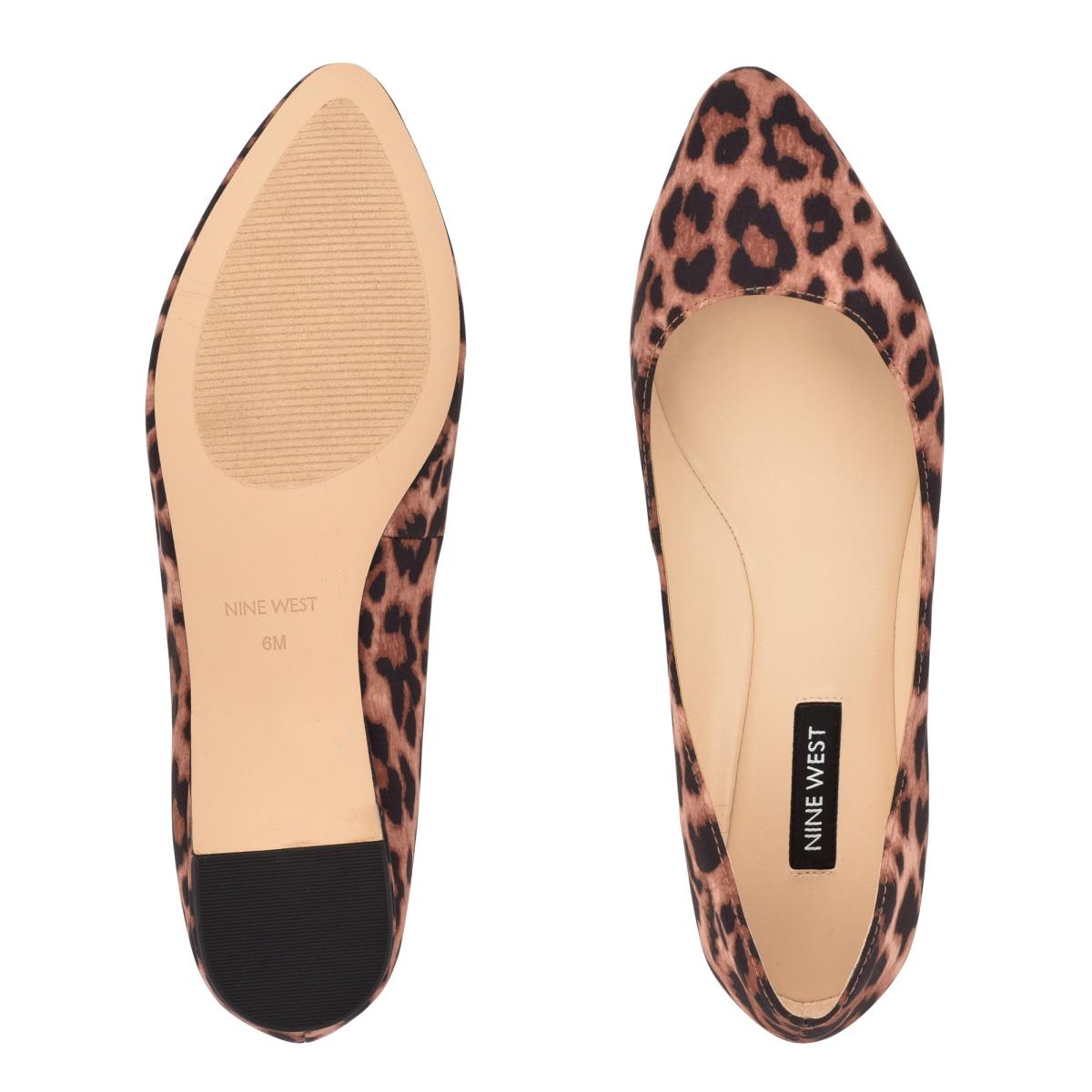 Women's Nine West Speakup Almond Toe Ballet Flats Leopard | YNJW91765