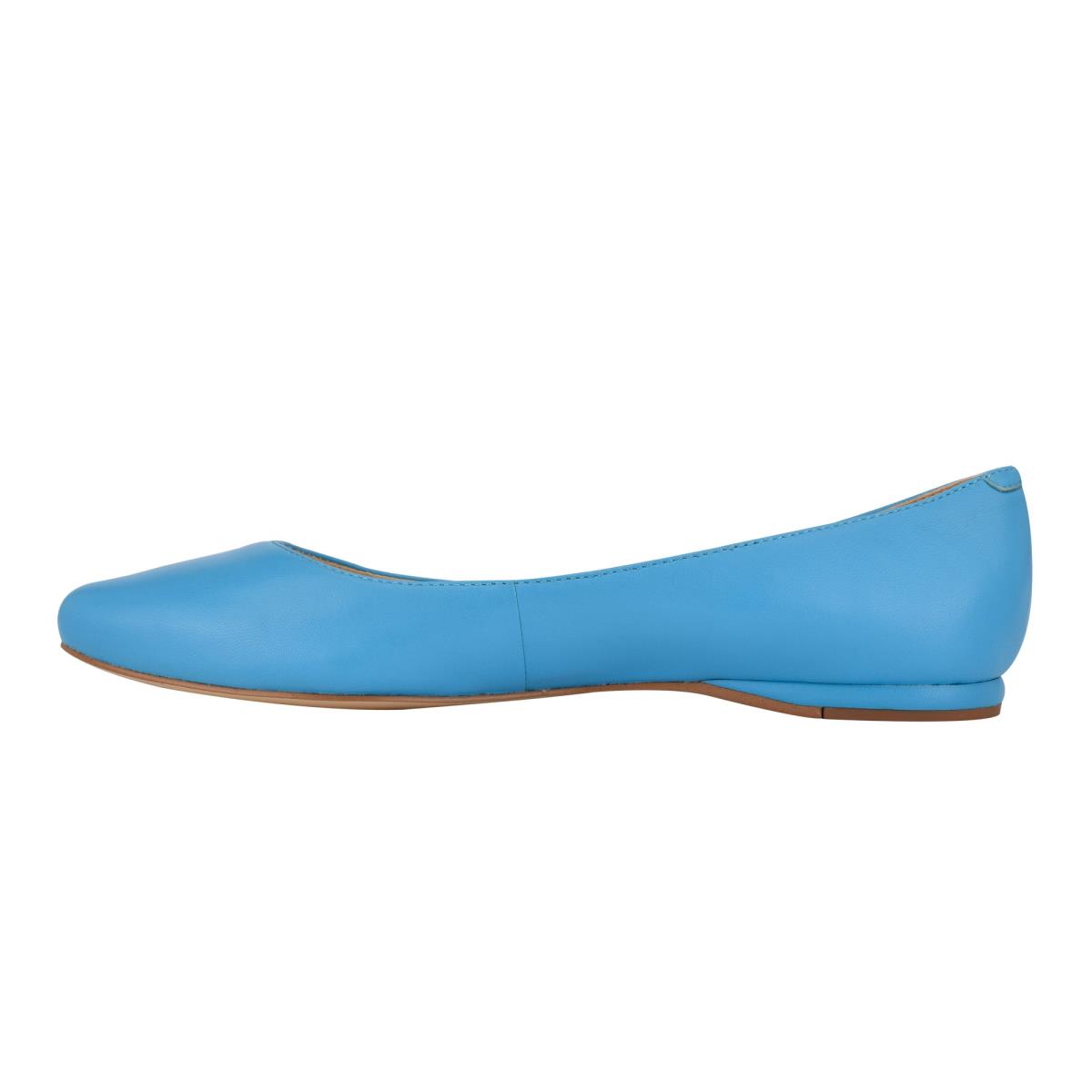 Women's Nine West Speakup Almond Toe Ballet Flats Blue | YWJP23874