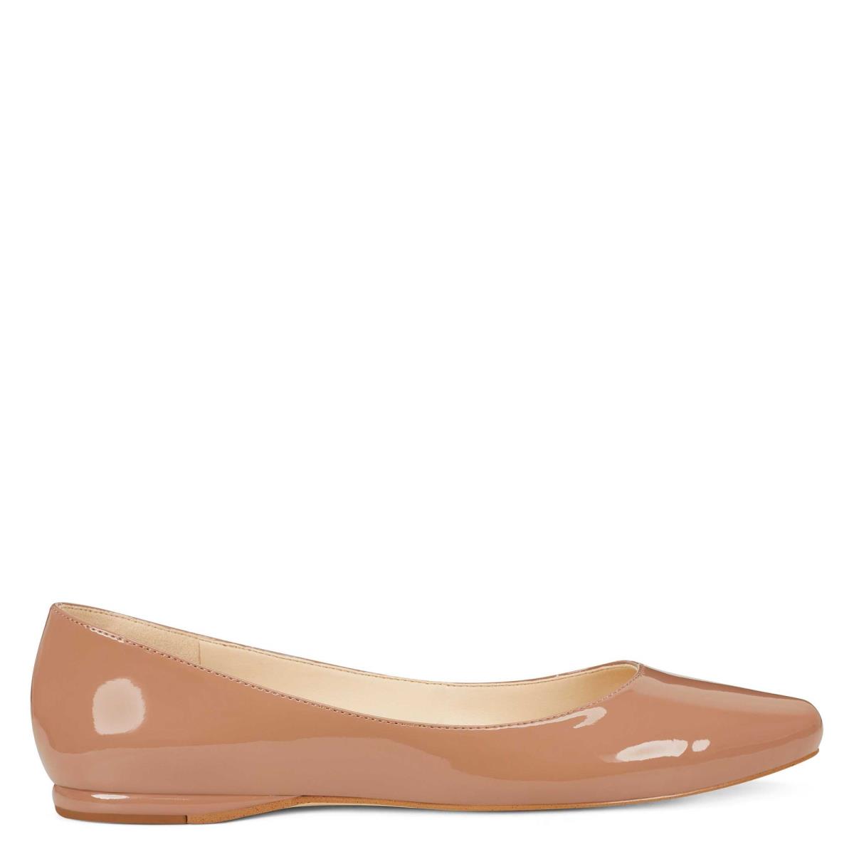 Women\'s Nine West Speakup Almond Toe Flats Beige | ELTM67210