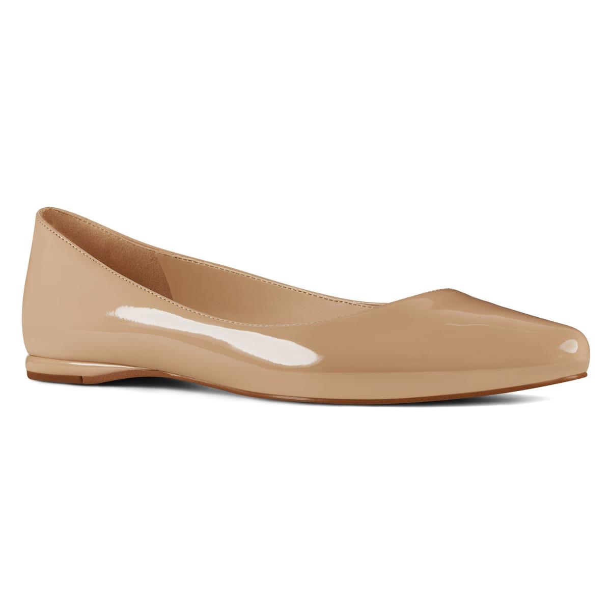 Women's Nine West Speakup Almond Toe Flats Light Beige | GTLY67891