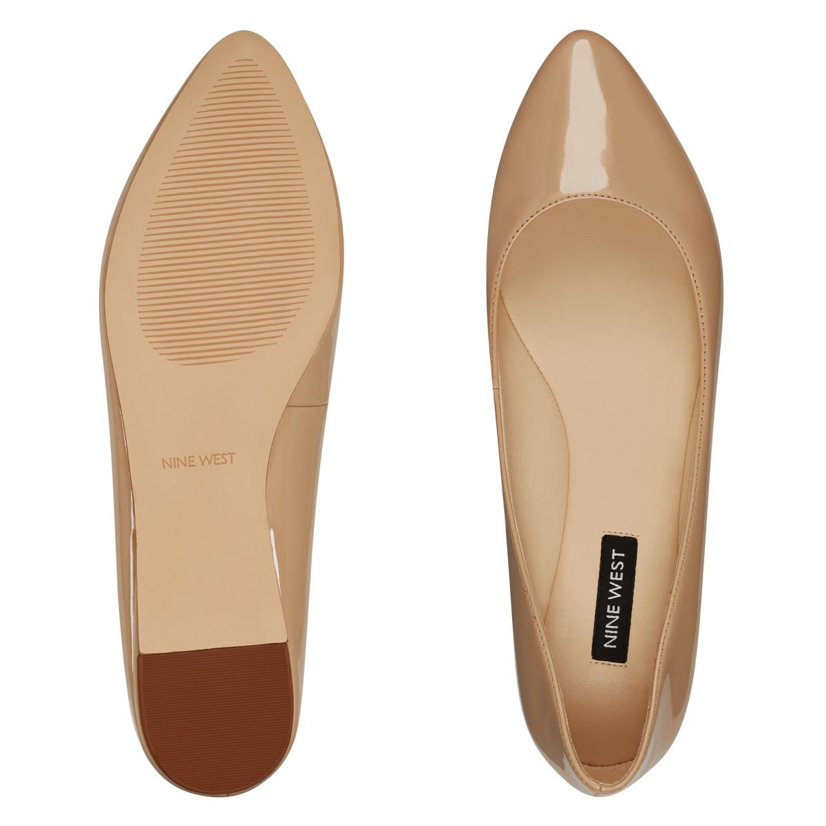 Women's Nine West Speakup Almond Toe Flats Light Beige | GTLY67891