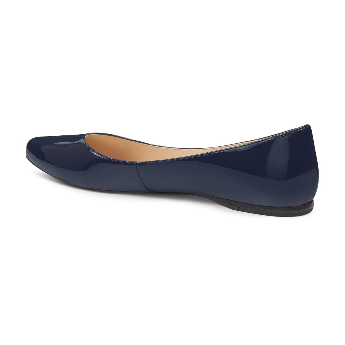 Women's Nine West Speakup Almond Toe Flats Navy | PRYN07253