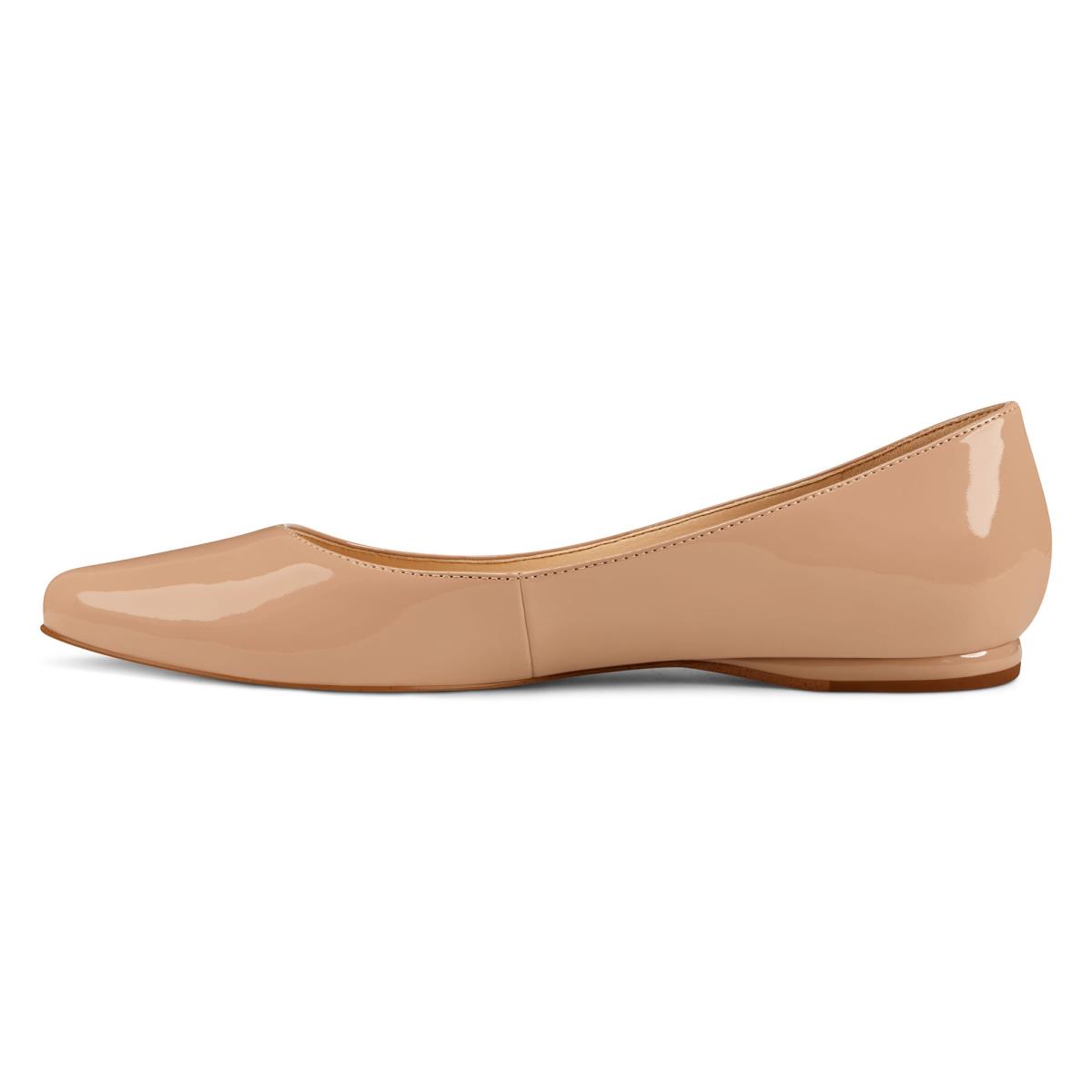 Women's Nine West Speakup Almond Toe Flats Grey / Brown | SYVJ76381