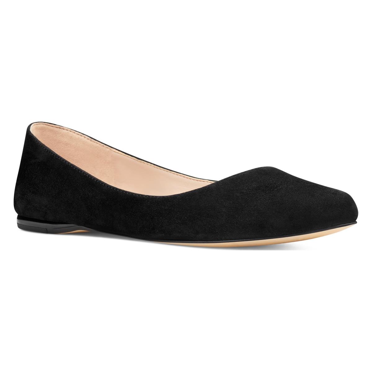 Women's Nine West Speakup Almond Toe Flats Black | UMSP72504