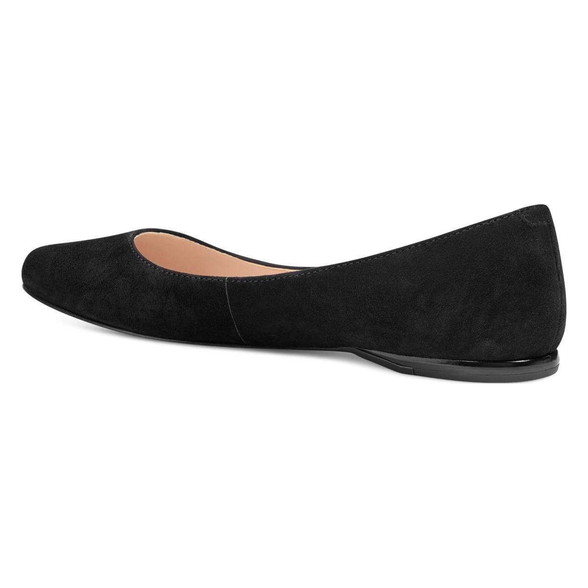 Women's Nine West Speakup Almond Toe Flats Black | UMSP72504